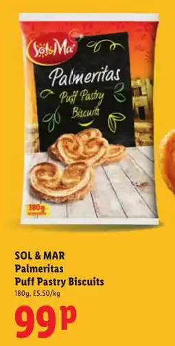 Lidl Sol & Mar Palmeritas Puff Pastry Biscuits offer