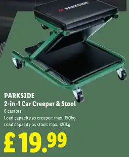 Lidl Parkside 2-in-1 Car Creeper & Stool offer