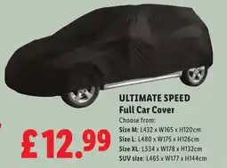 Lidl Ultimate Speed Full Car Cover offer