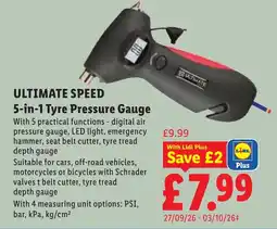 Lidl Ultimate Speed 5-in-1 Tyre Pressure Gauge offer