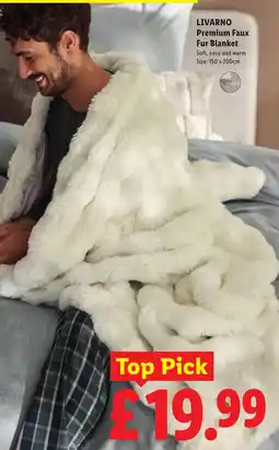 Lidl Livarno Premium Faux Fur Blanket offer