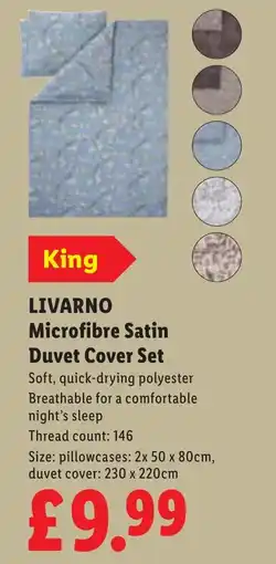 Lidl Livarno Microfibre Satin Duvet Cover Set offer