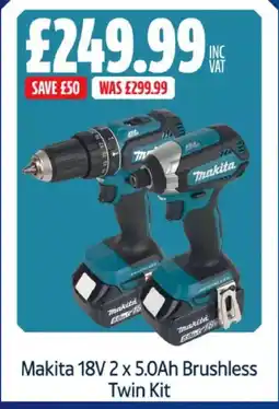 Screwfix Makita 18v 2 x 5.0ah brushless twin kit offer