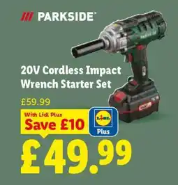 Lidl PARKSIDE 20V Cordless Impact Wrench Starter Set offer