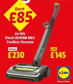 Lidl Gtech AirRAM MK2 Cordless Vacuum offer