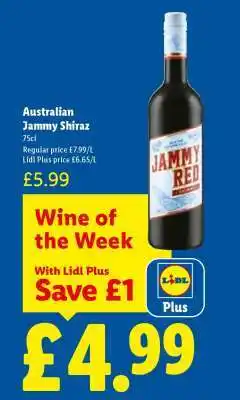 Lidl Australian Jammy Shiraz offer