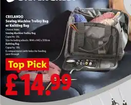 Lidl CRELANDO Sewing Machine Trolley Bag or Knitting Bag offer