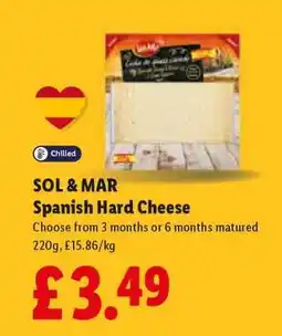Lidl SOL & MAR Spanish Hard Cheese offer