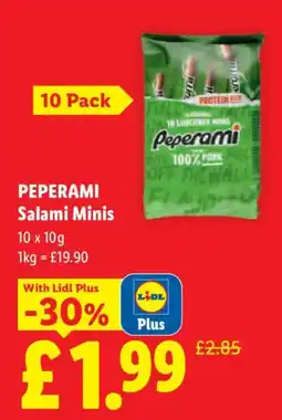 Lidl Peperami salami minis offer