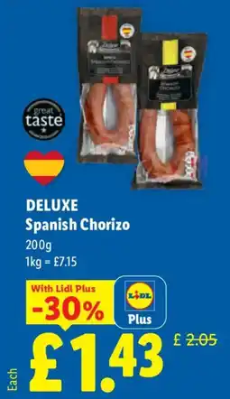Lidl Deluxe Spanish Chorizo offer