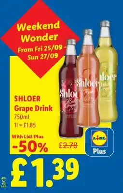 Lidl Shloer grape drink offer