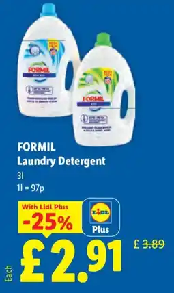 Lidl Formil laundry detergent offer