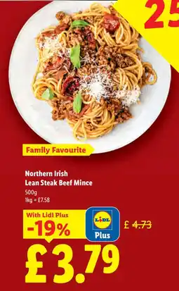 Lidl Northern Irish Lean Steak Beef Mince offer