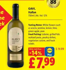 Lidl Gavi Italian White Wine offer