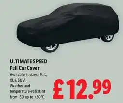 Lidl Ultimate Speed full car cover offer