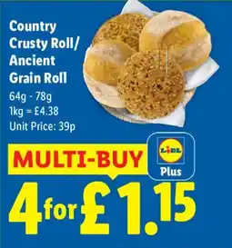 Lidl Country Crusty Roll / Ancient Grain Roll offer