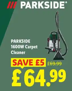 Lidl Parkside 1600w carpet cleaner offer