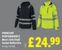 Lidl Parkside performance men's soft shell jacket reflective offer