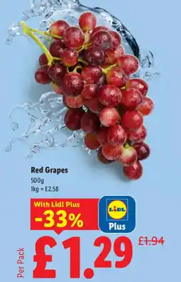 Lidl Red Grapes offer