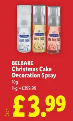 Lidl Belbake Christmas Cake Decoration Spray offer