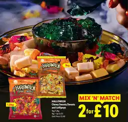 Lidl Halloween chewy sweets/sweets and lollipops offer