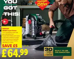 Lidl Parkside 1600W Carpet Cleaner offer