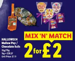 Lidl Halloween Mallow Pop / Chocolate Balls offer