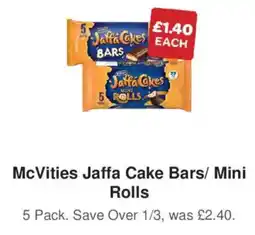 Spar McVities jaffa cake bars/ mini rolls offer