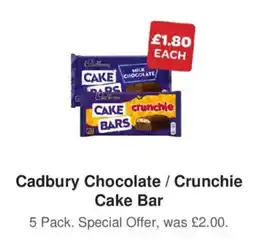 Spar Cadbury chocolate/ crunchie cake bar offer