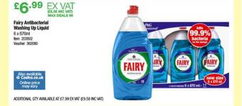 Costco Fairy Antibacterial Washing Up Liquid offer