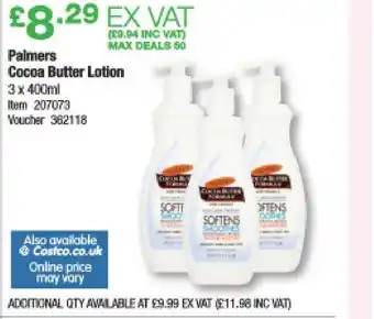 Costco Palmers Cocoa Butter Lotion offer