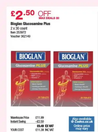 Costco Bioglan Glucosamine Plus offer