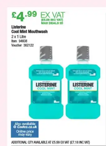 Costco Listerine Cool Mint Mouthwash offer