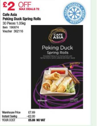 Costco Cafe Asia Peking Duck Spring Rolls offer