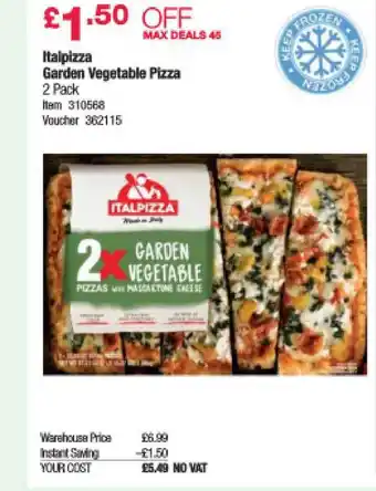Costco Italpizza Garden Vegetable Pizza offer