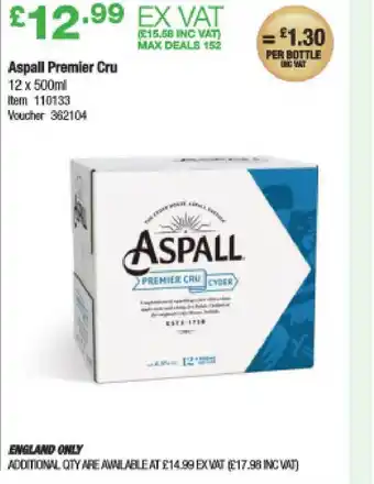 Costco Aspall Premier Cru offer