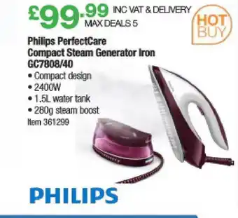 Costco Philips Perfectcare Compact Steam Generator Iron offer