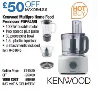 Costco Kenwood Multipro Home Food Processor offer