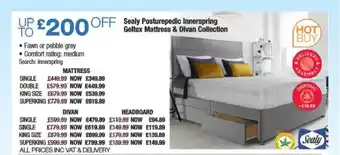Costco Sealy Posturepedic Innerspring Geltex Mattress & Divan Collection offer
