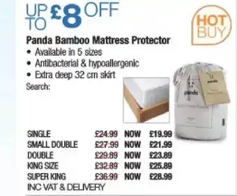 Costco Panda Bamboo Mattress Protector offer