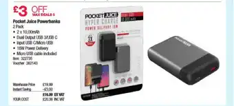 Costco Pocket Juice Powerbanks offer
