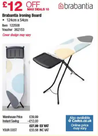 Costco Brabantia Ironing Board offer