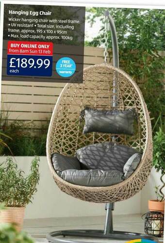 Aldi Hanging Egg Chair offer