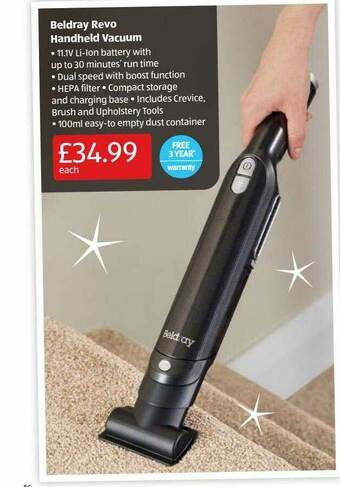 Aldi Beldray Revo Handheld Vacuum offer