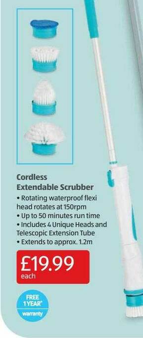 Aldi Cordless Extendable Scrubber offer
