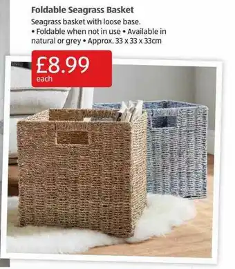 Aldi Foldable Seagrass Basket offer