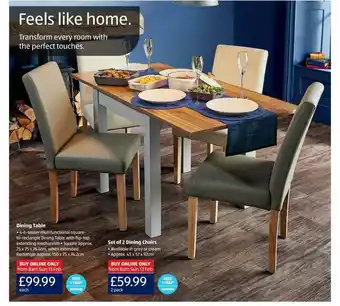 Aldi Dining Table Set Of 2 Dining Chairs offer