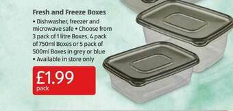 Aldi Fresh And Freeze Boxes offer
