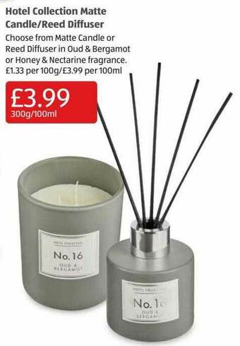 Aldi Hotel Collection Matte Candle-reed Diffuser offer