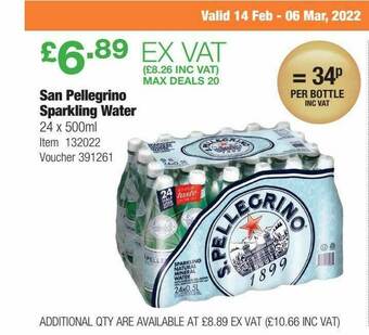 Costco San Pellegrino Sparkling Water offer
